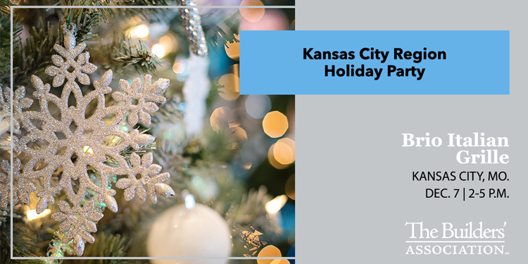Infographic that reads Kansas City Region Holiday Party Brio Italian Grille Kansas City, Mo. Dec. 7 | 2-5 p.m.