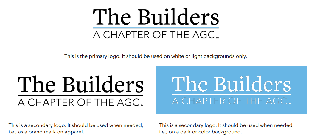 The Builders, a chapter of the AGC logo options